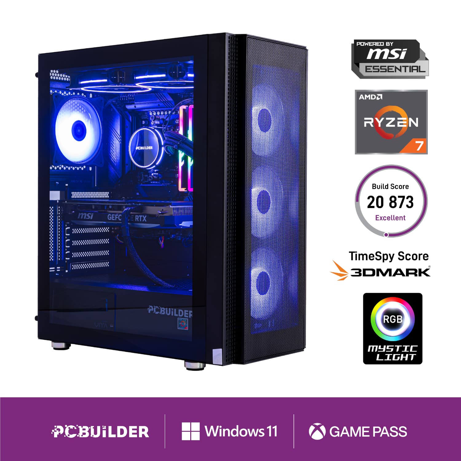 PCBuilder Ryzen 7 9700X TACTICIAN Windows 11 Gaming PC