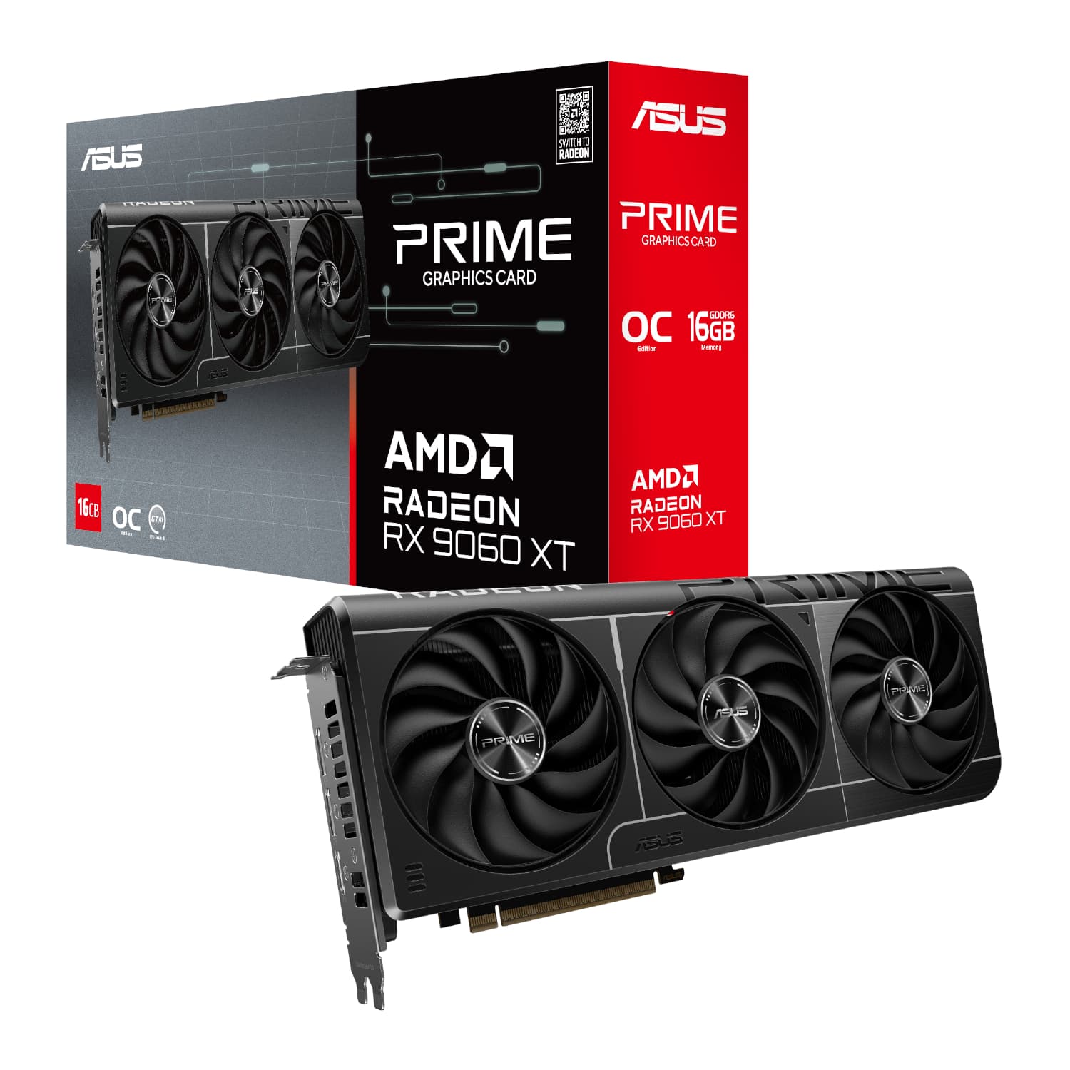 ASUS Prime Radeon RX 9060 XT OC 16GB GDDR6 Graphics Card